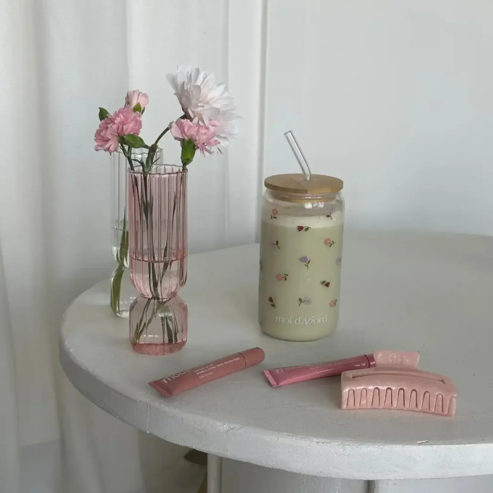 Moi d'abord Tumbler en verre Jardin fleuri
