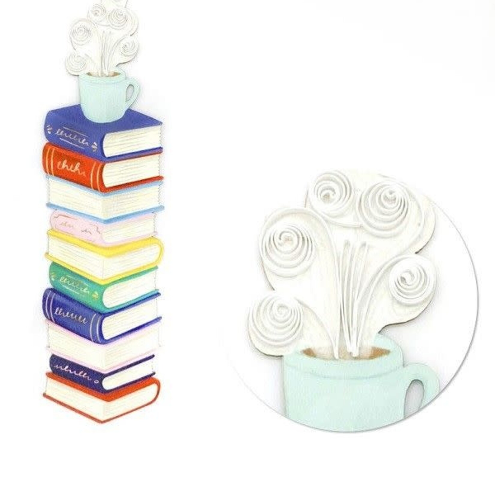 Incognito Marque-pages avec du papier roulé - Tasse et livres