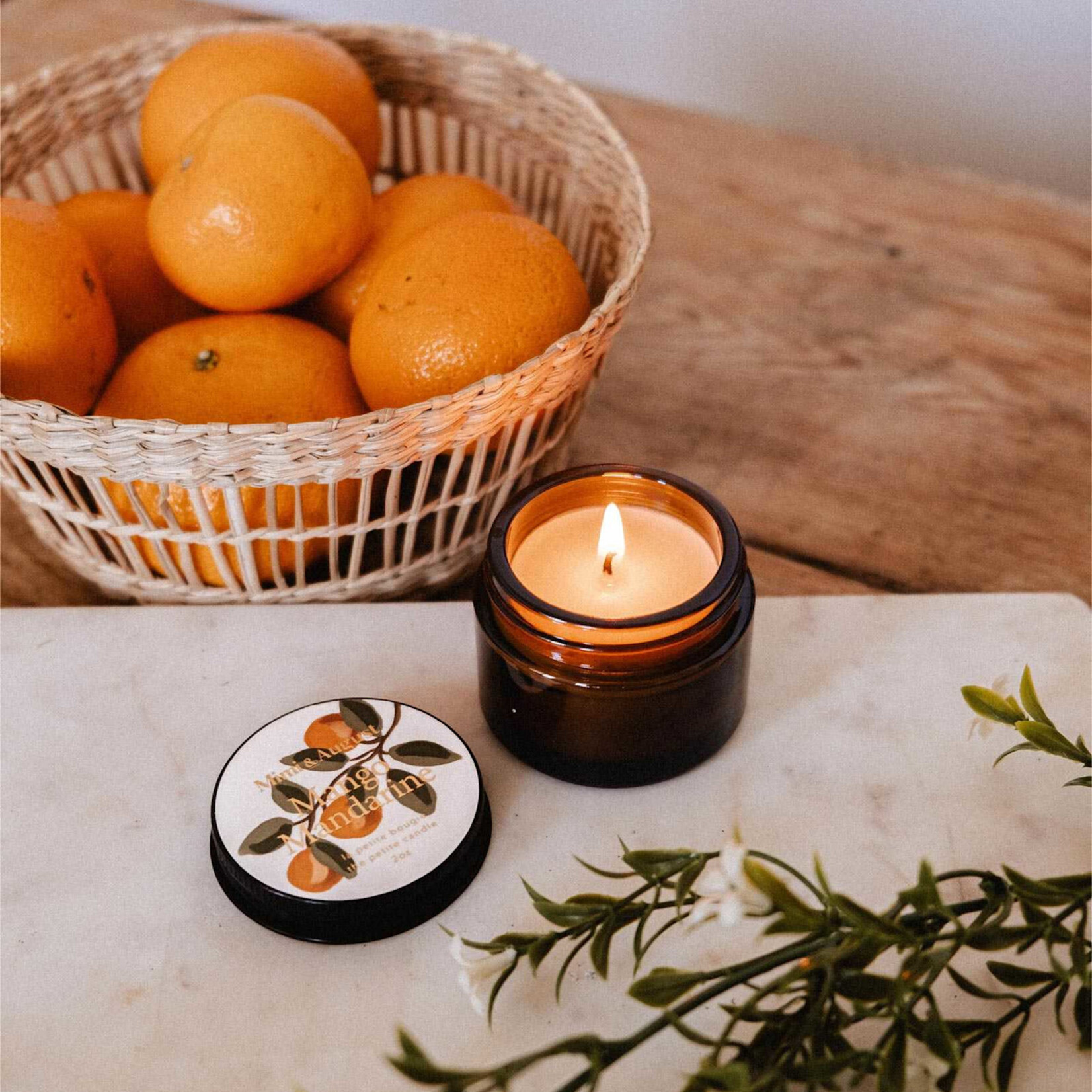 Mimi and August Mango mandarine - Bougie réutilisable 2oz