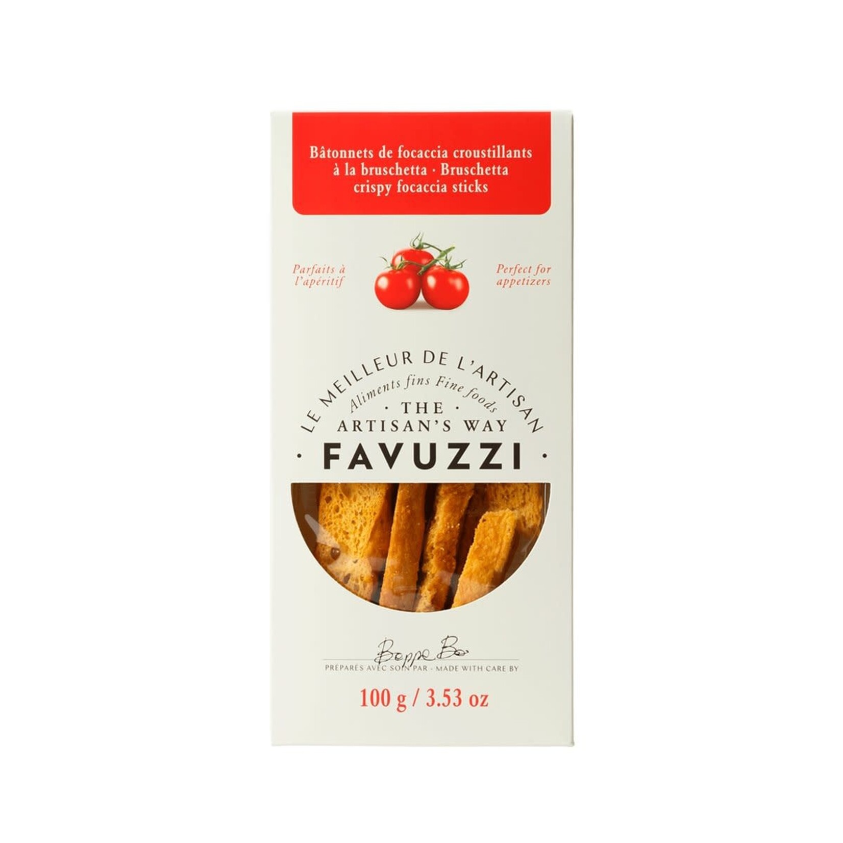 Favuzzi Bâtonnets de focaccia croustillants à la bruschetta
