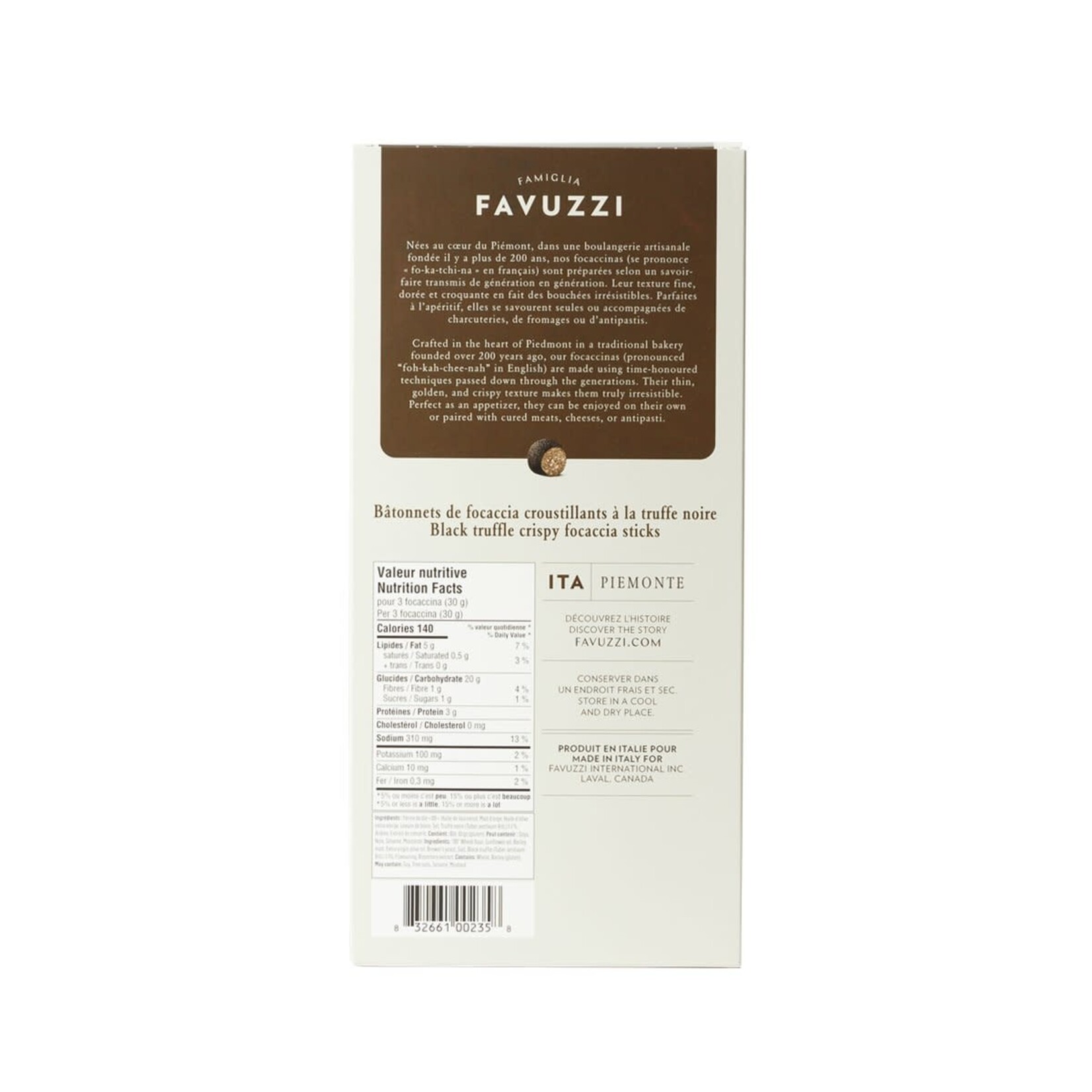 Favuzzi Bâtonnets de focaccia croustillants à la truffe noire