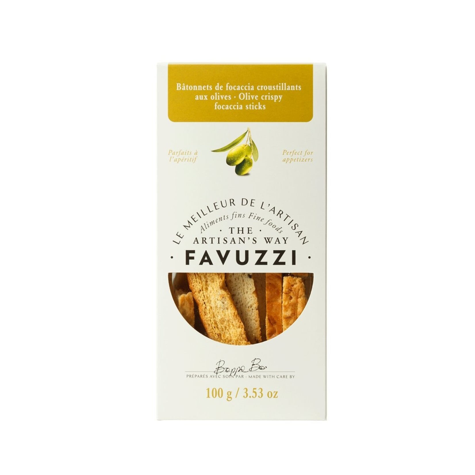Favuzzi Bâtonnets de focaccia croustillants aux olives