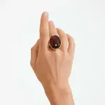 Pilgrim Bague Still - Or plaqué-  Brun