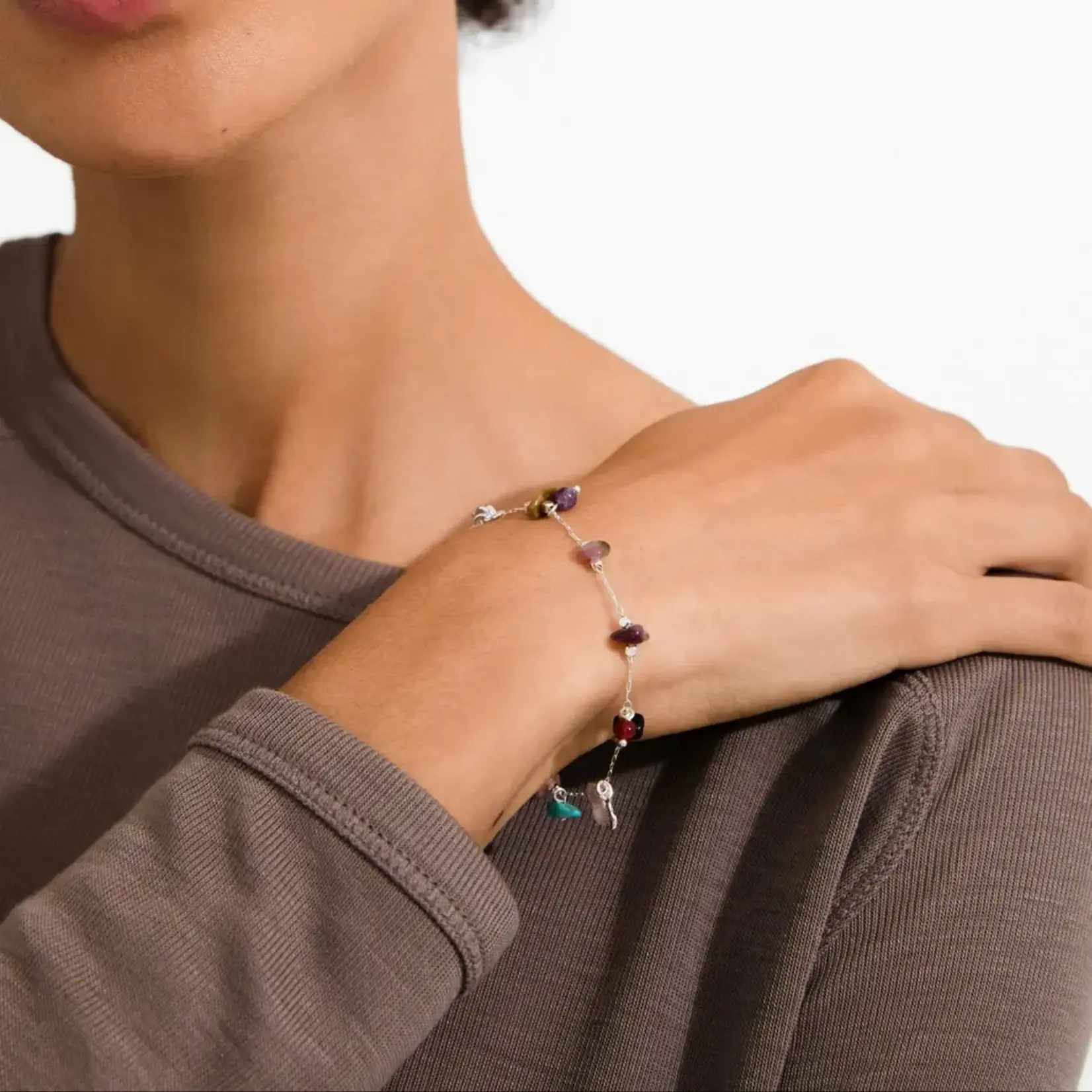 Pilgrim Bracelet Here-  Plaqué argent/multi