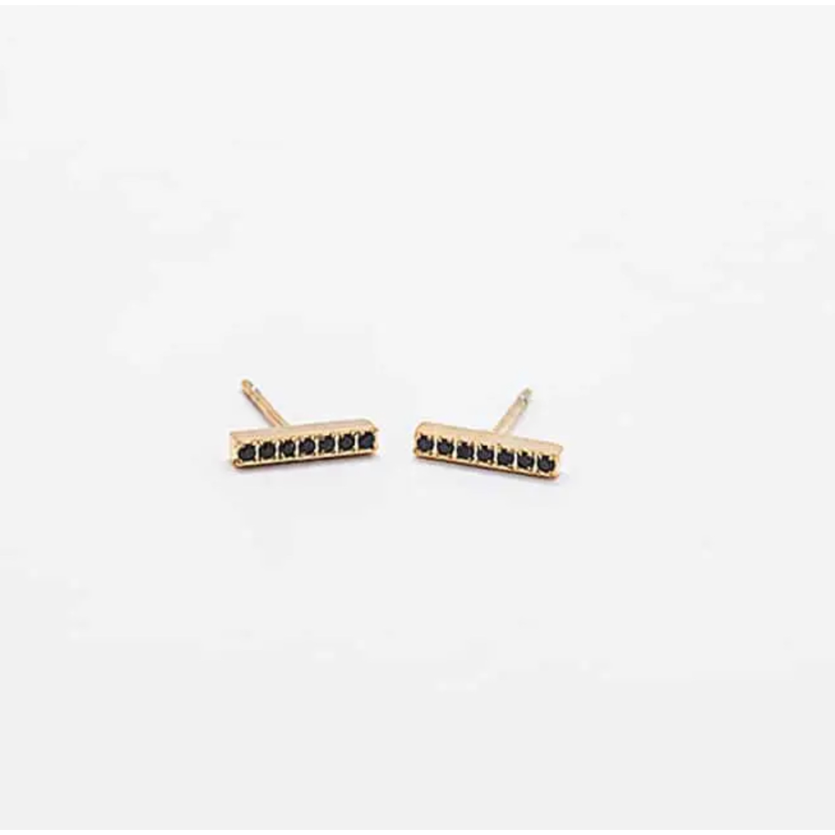 Admiral Row Admiral Row Black Pave Bar Stud Earrings