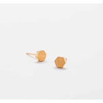 Admiral Row Admiral Row Gold Solid Hexagon Stud Earrings