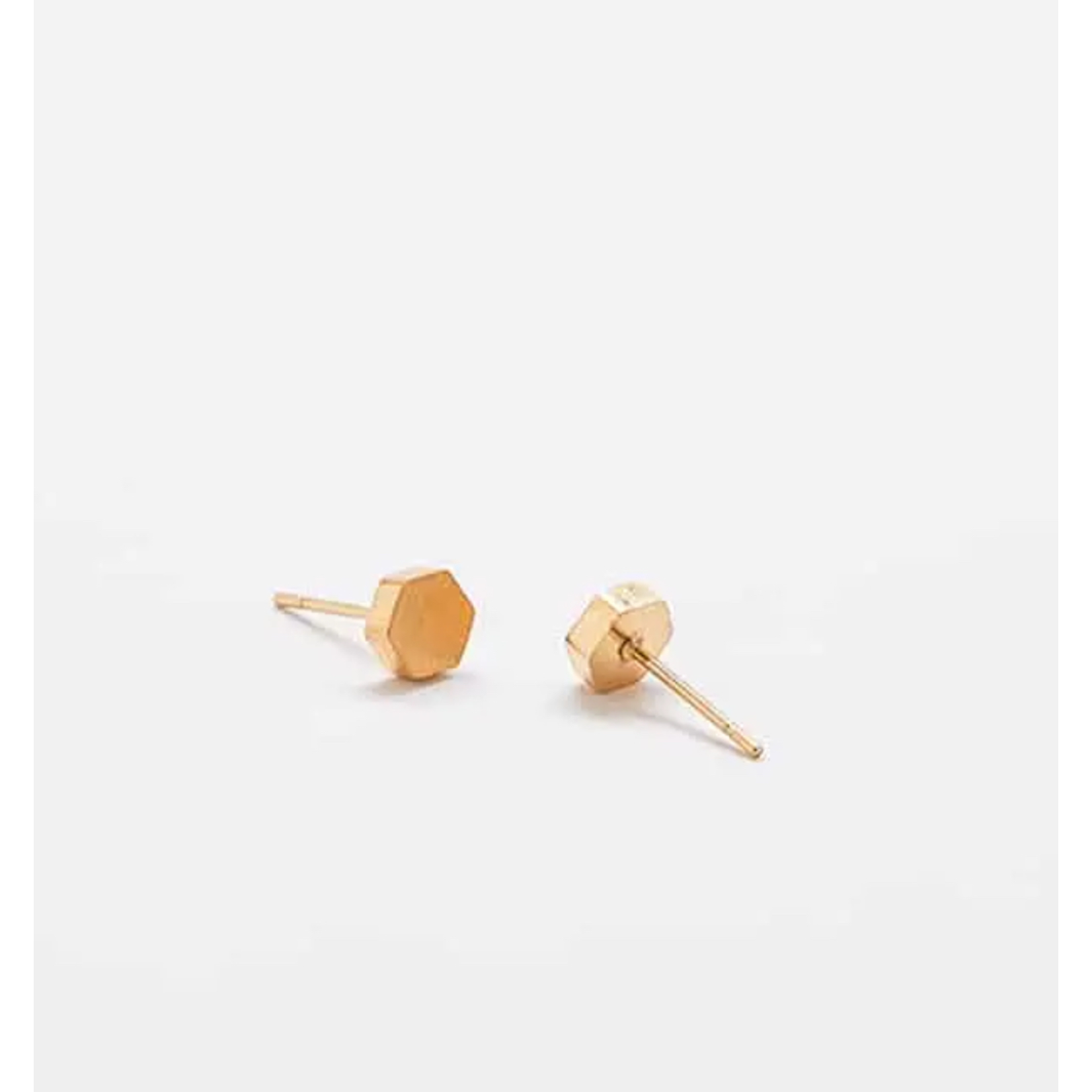 Admiral Row Admiral Row Gold Solid Hexagon Stud Earrings
