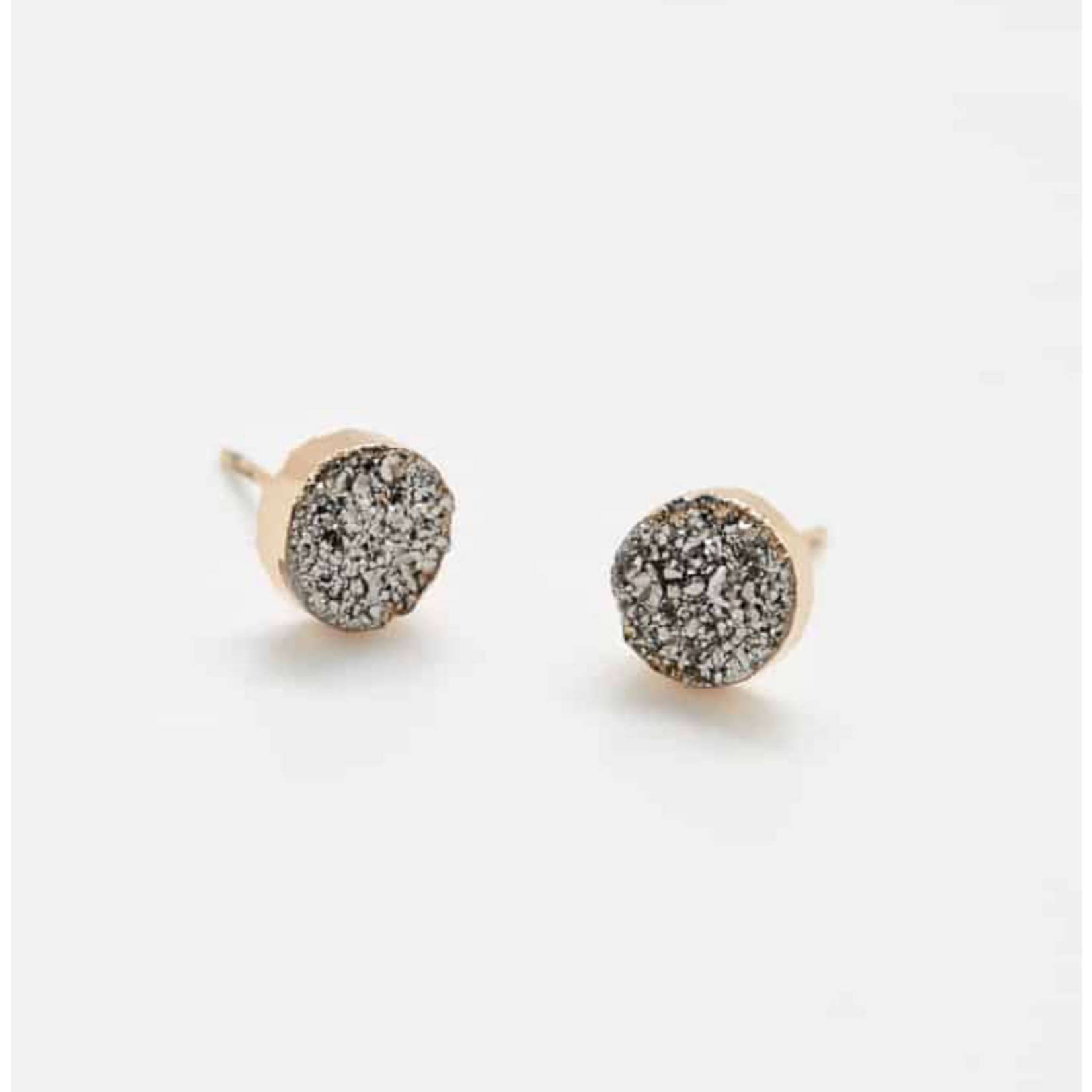 Admiral Row Admiral Row Silver Druzy Stud Earrings