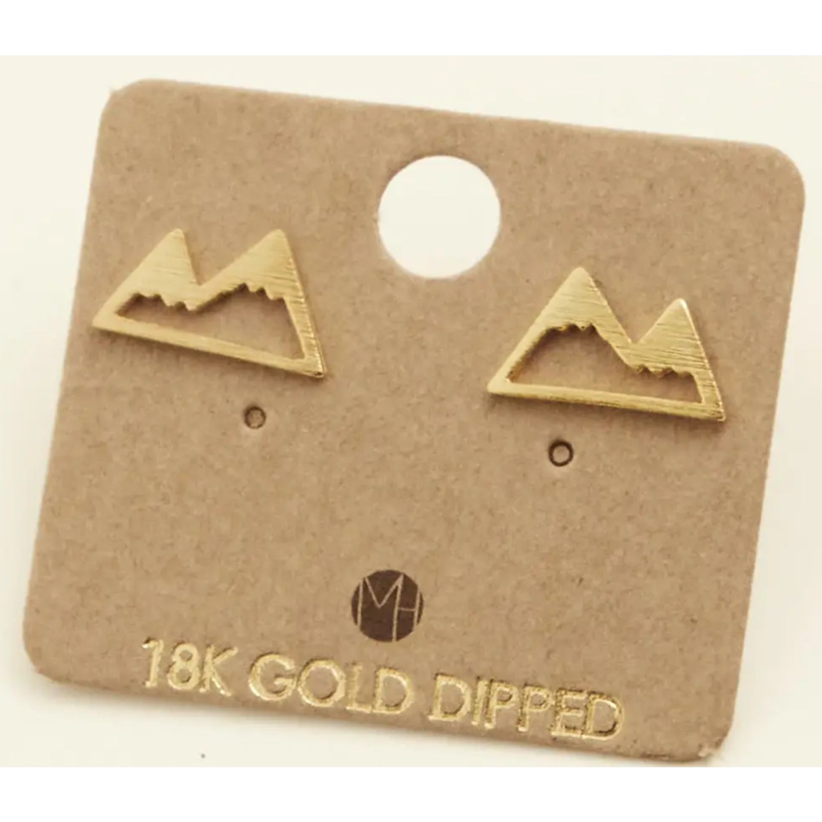 Fame Accessories FA Mini Cutout Mountain Stud Earrings Gold