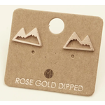 Fame Accessories FA Mini Cutout Mountain Stud Earrings Rose Gold