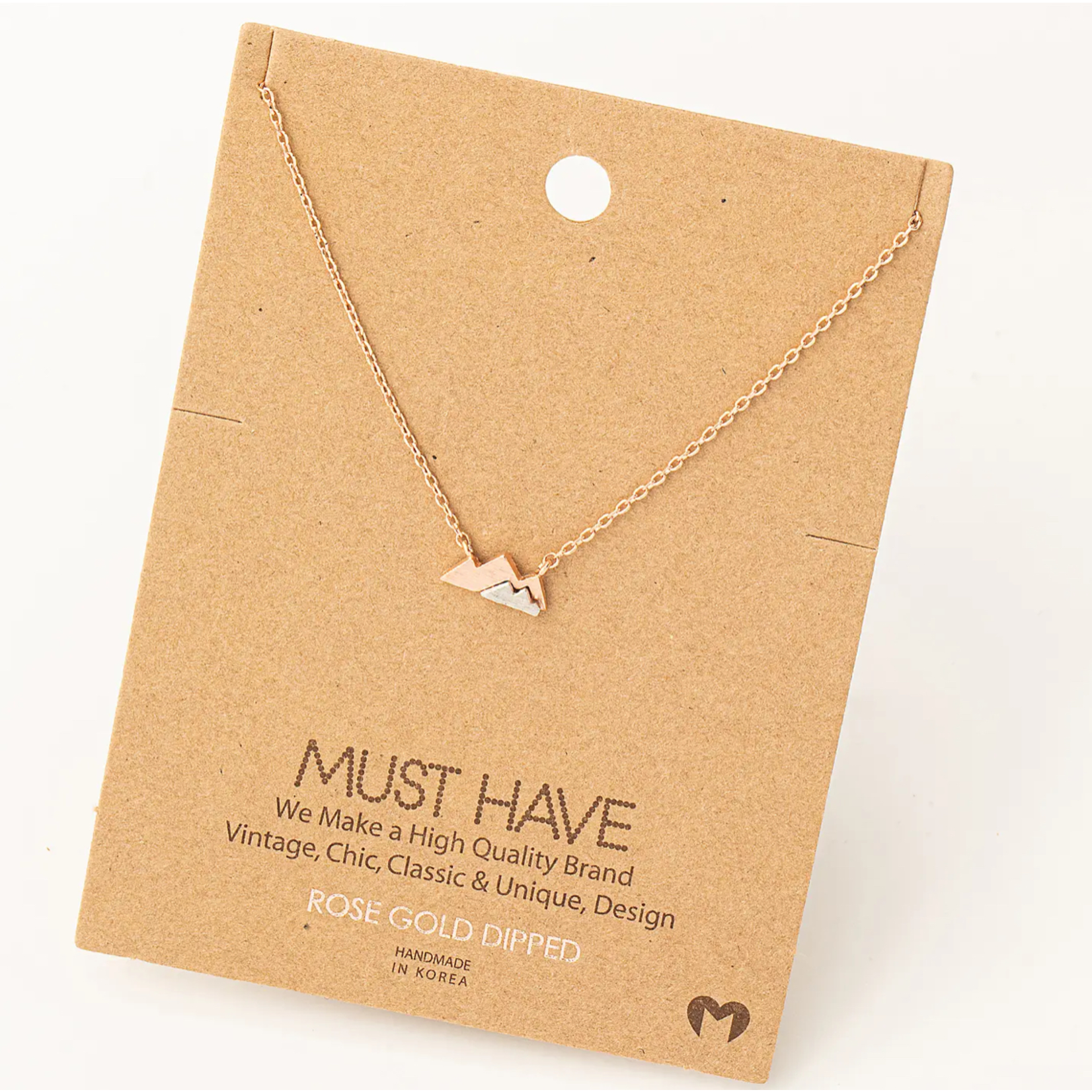 Fame Accessories Fame Mini Double Mountain Necklace Rose Gold