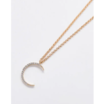 Admiral Row Admiral Row Gold Pave Crescent Moon Necklace