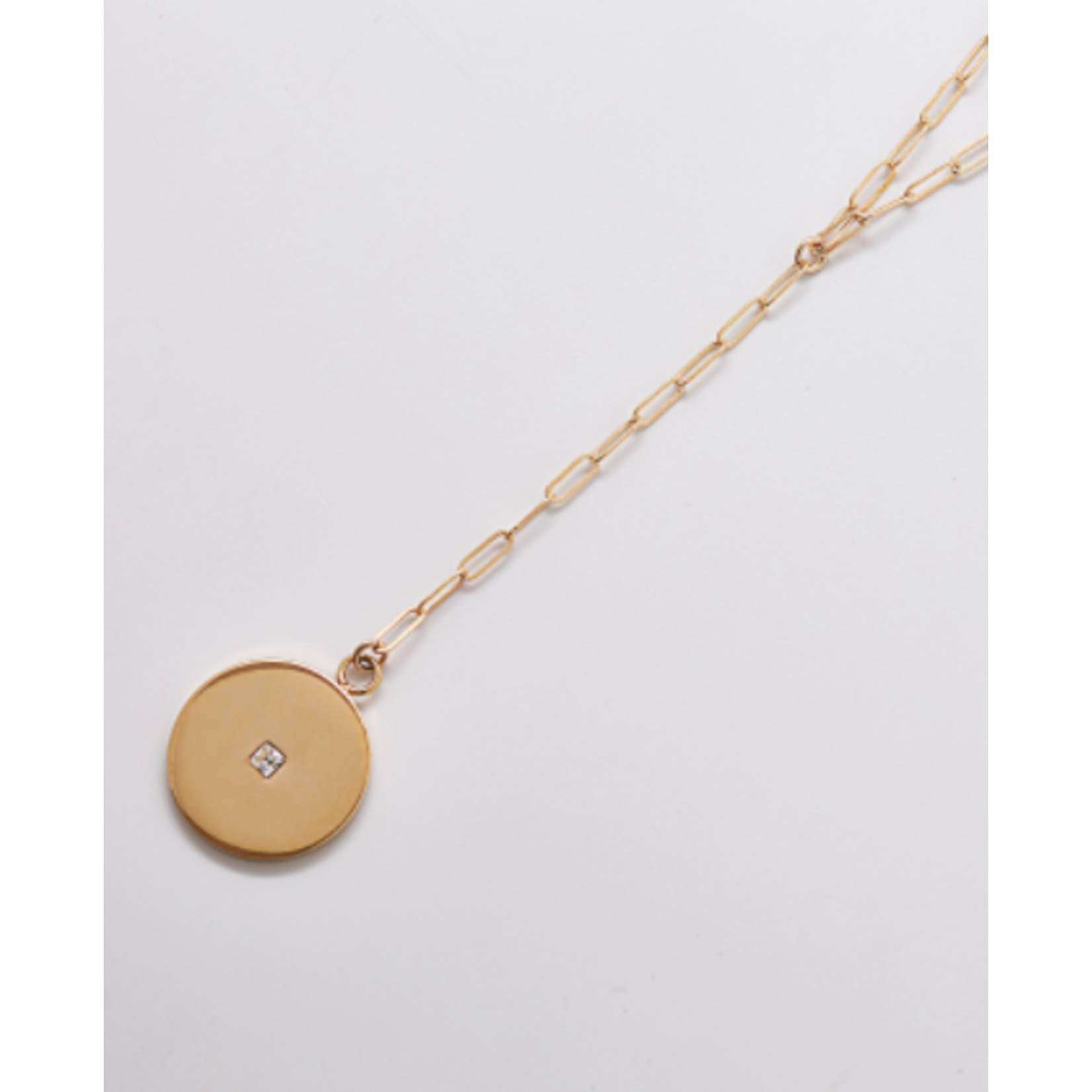 Admiral Row Admiral Row Gold Pave Disc Coin Lariat