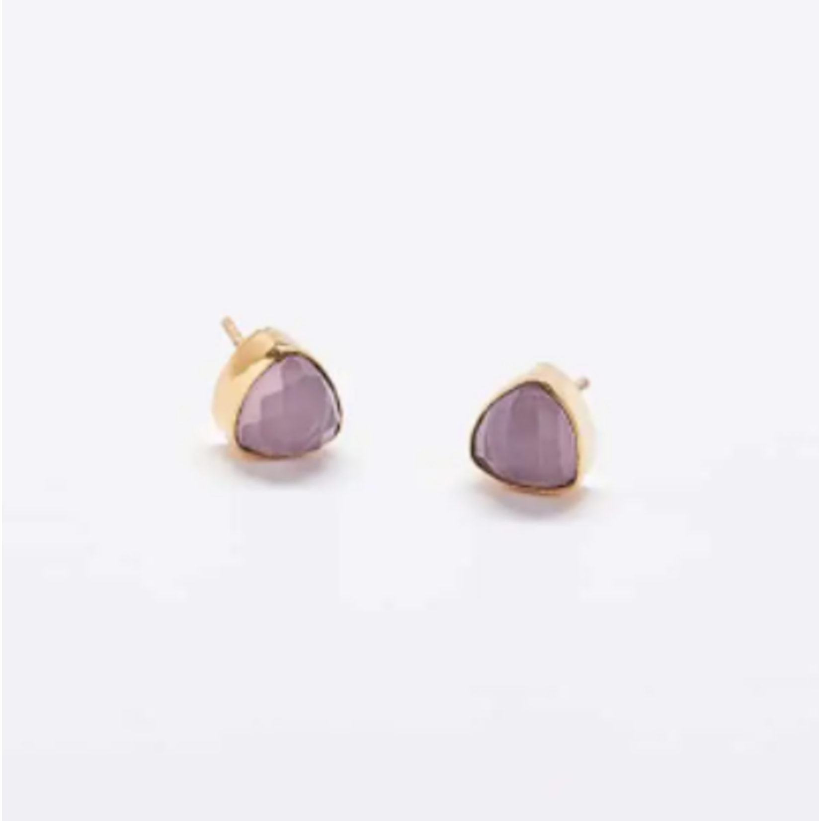 Admiral Row Admiral Row Rose Quartz Gold Triangle Stud