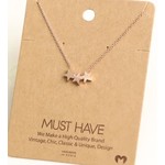 Fame Accessories Fame Mini Triple Star Necklace Rose Gold