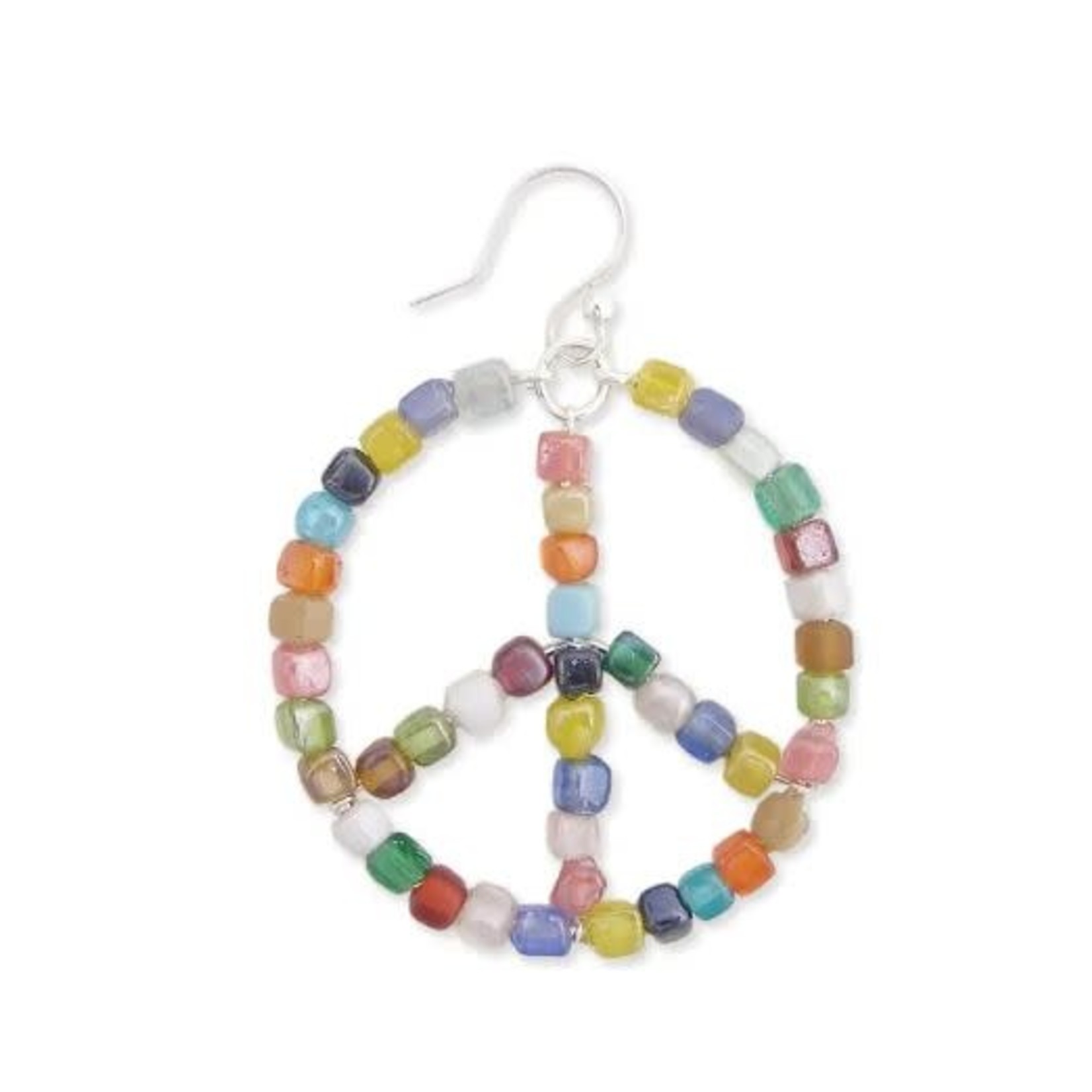 ZAD ZAD Living in Harmony Multi Bead Peace Sign Earring