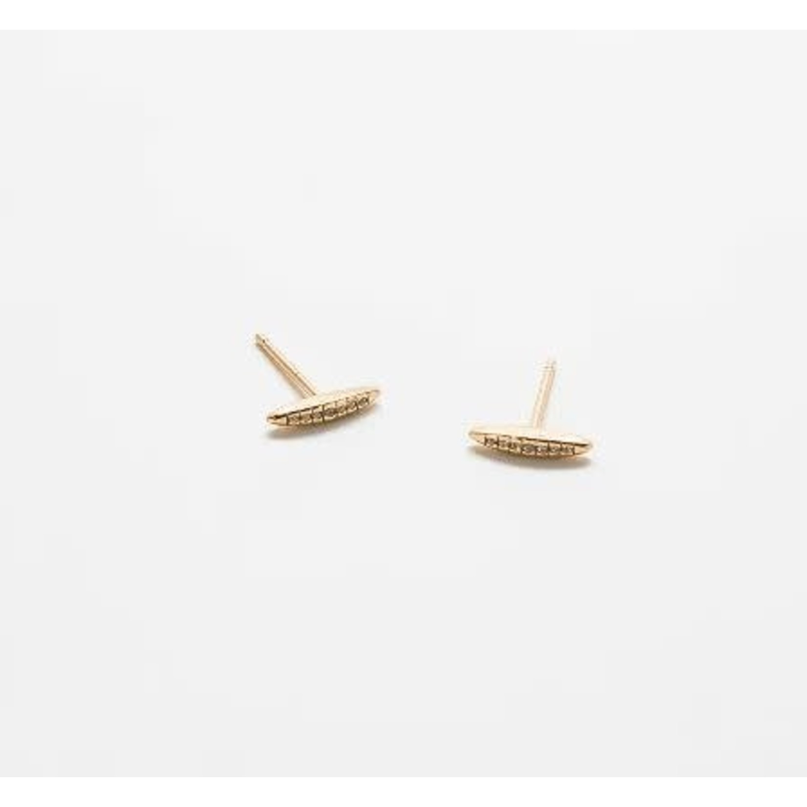 Admiral Row Admiral Row Pointed Pave Bar Stud Earrings