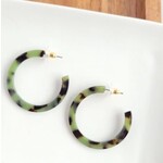 Spiffy & Splendid Spiffy & Splendid Camy Hoop Earrings Olive Tortoise