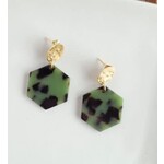 Spiffy & Splendid Spiffy & Splendid Roxy Earrings Olive Tortoise