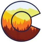 Colorado Cool ColoradoCool Layered Mountain Sticker Orange