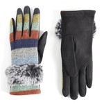 Coco & Carmen Coco + Carmen Fur Stripe Touchscreen Gloves