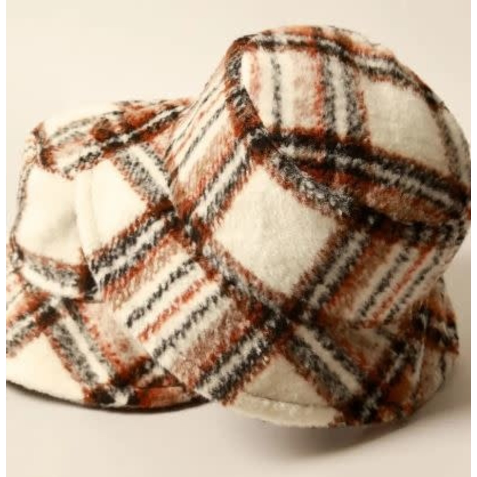 Fashion City FC Winter Plaid Pattern Wool Blend Bucket Hat