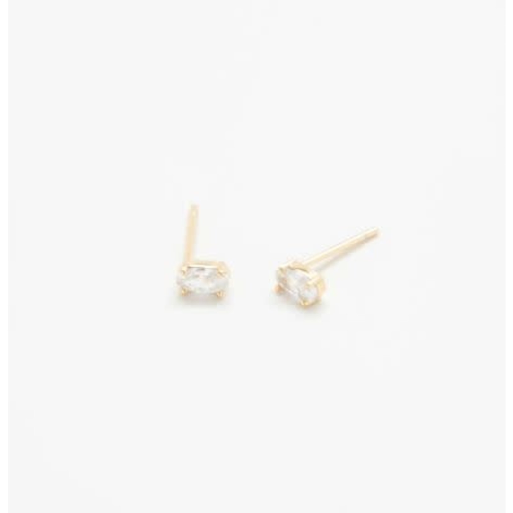 Admiral Row AR White CZ Oval Stud Earring