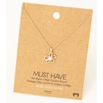 Fame Accessories F Flower Cutout Necklace Rose Gold