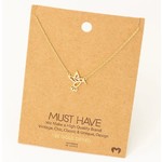 Fame Accessories F Hummingbird Cutout Necklace Gold