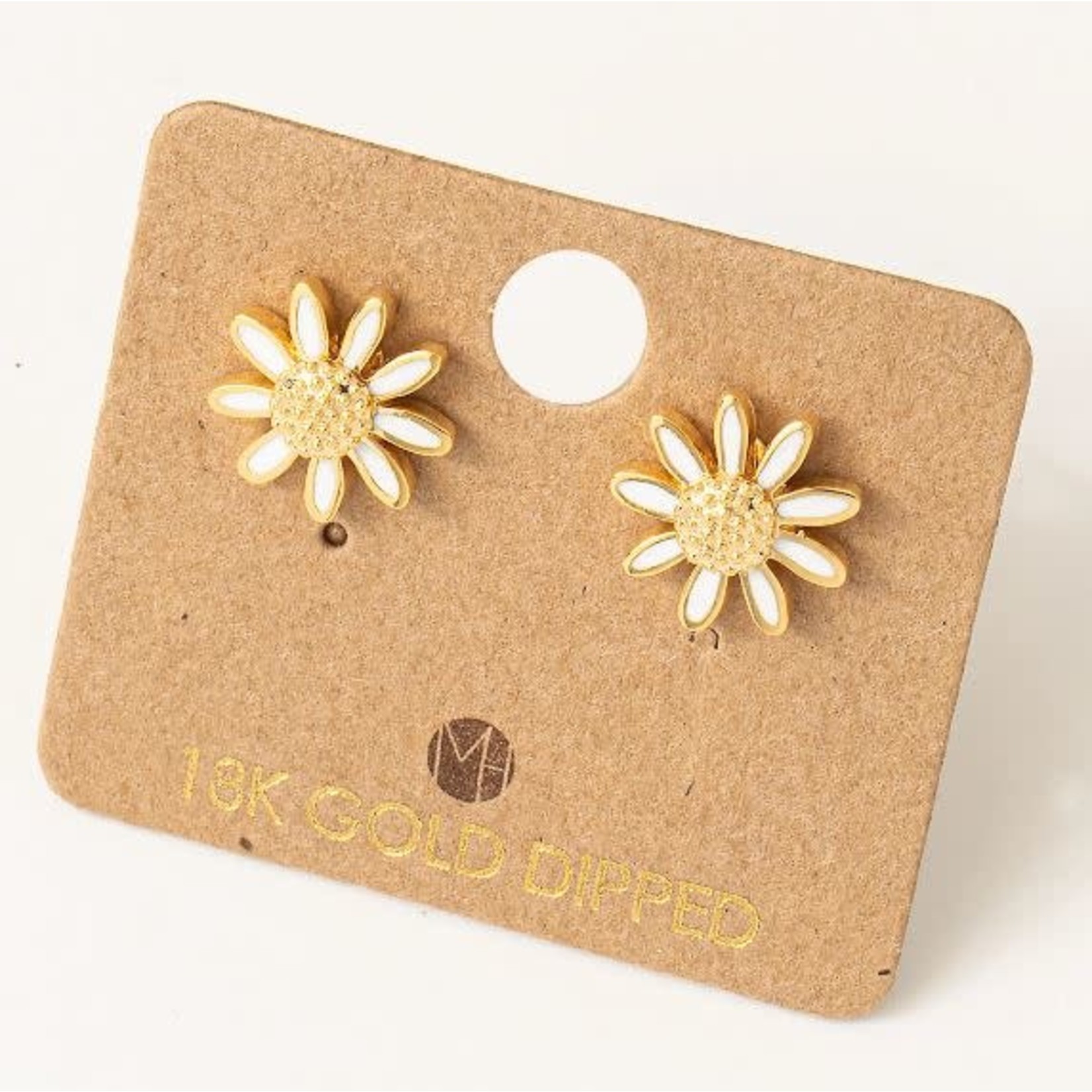 Fame Accessories F Mini Daisy Flower Studs White