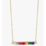 ZAD ZAD Rainbow Crystal Bar Golf Necklace