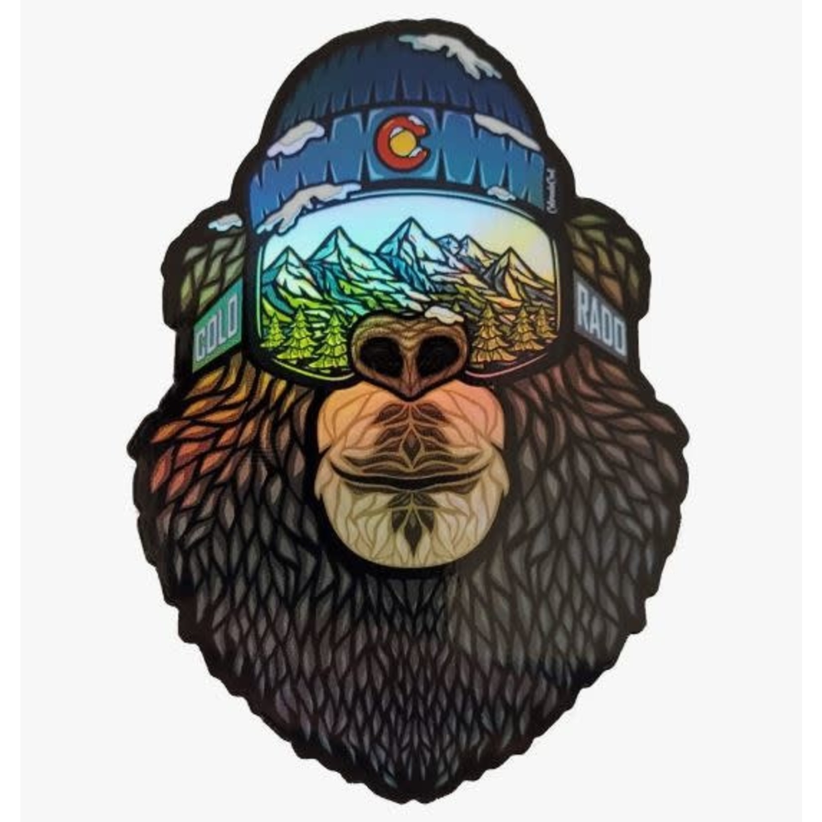 Colorado Cool CC Bear With Goggles Sticker