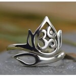 Nina Designs Adjustable Lotus Ring Silver