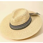 Anarchy Street AS Boho Pattern Ribbon Straw Hat Ivory