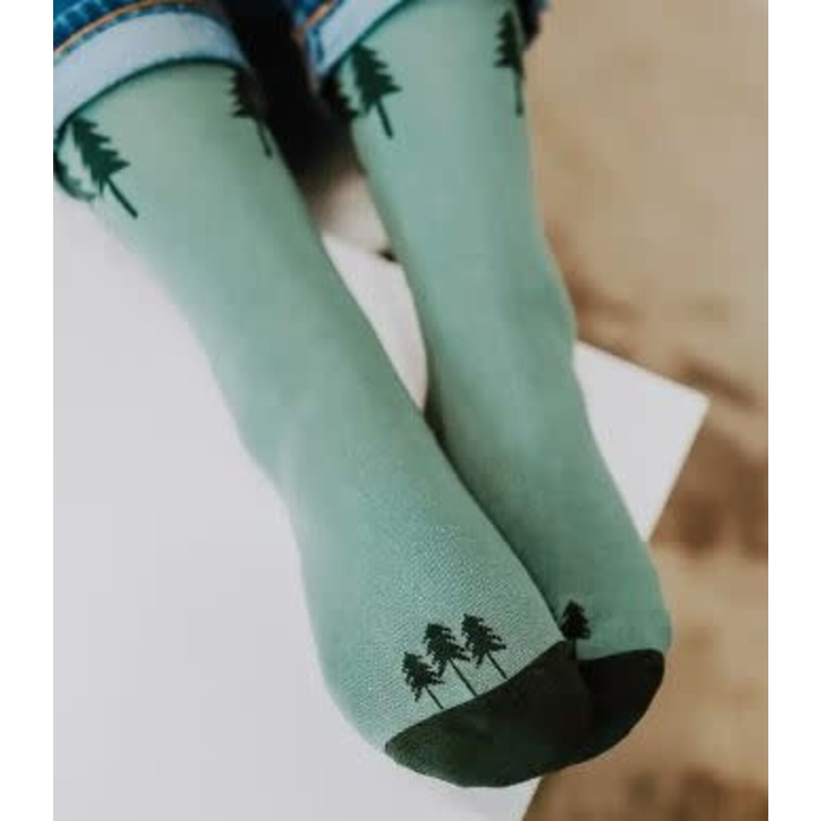 The Montana Scene TMS Three Trees Socks Green