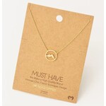 Fame Accessories FA Circle Mountain Necklace Gold