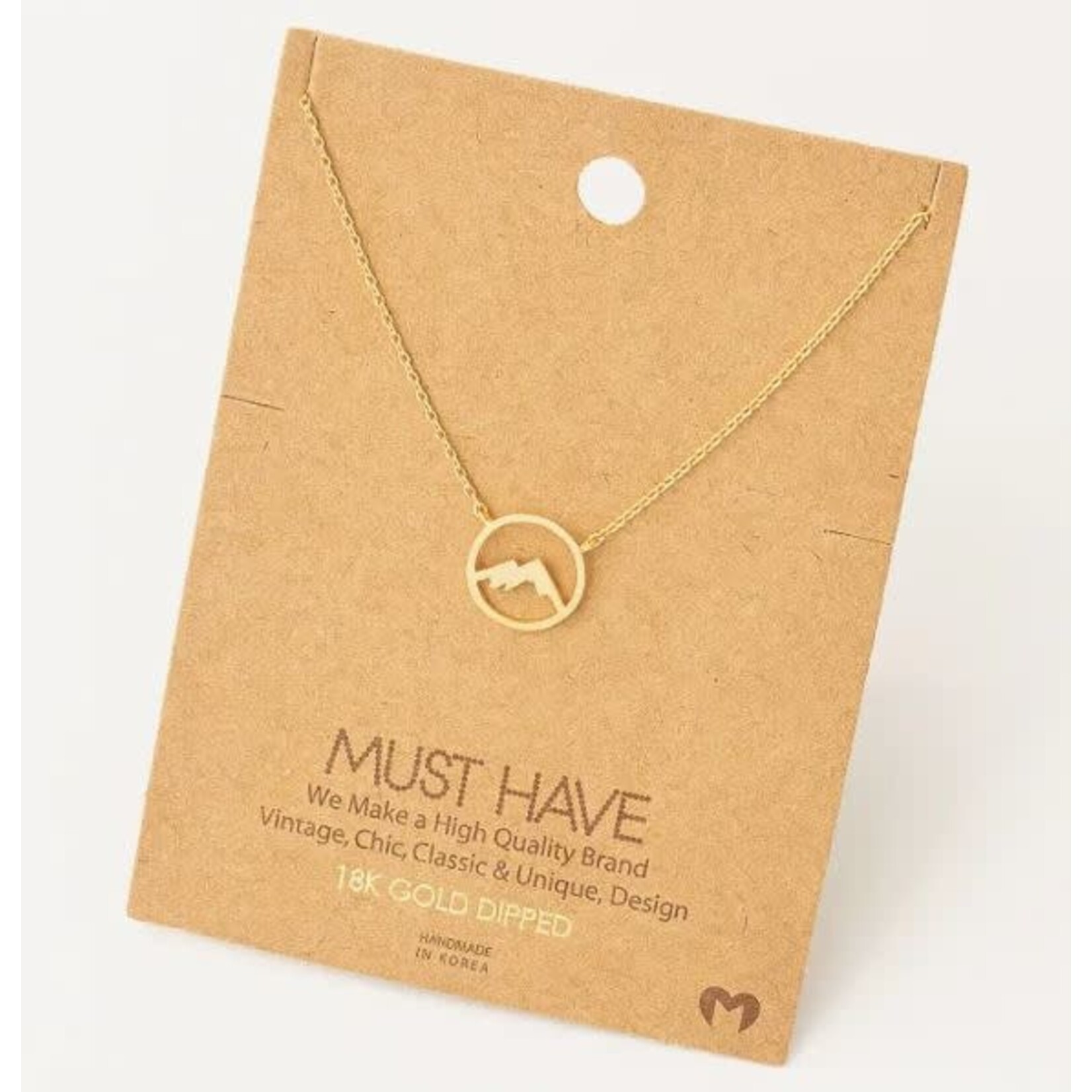 Fame Accessories FA Circle Mountain Necklace Gold