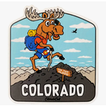 Colorado Cool CC Hikin' Moose Sticker