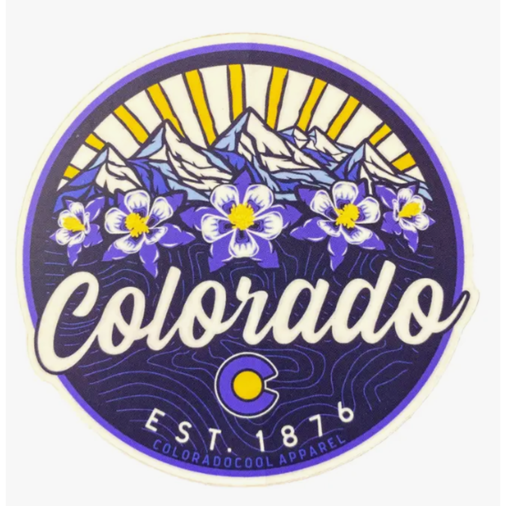 Colorado Cool CC Hikin' Mountain Bloom Sticker