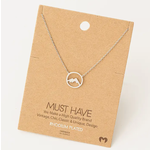 Fame Accessories FA Circle Mountain Necklace Silver