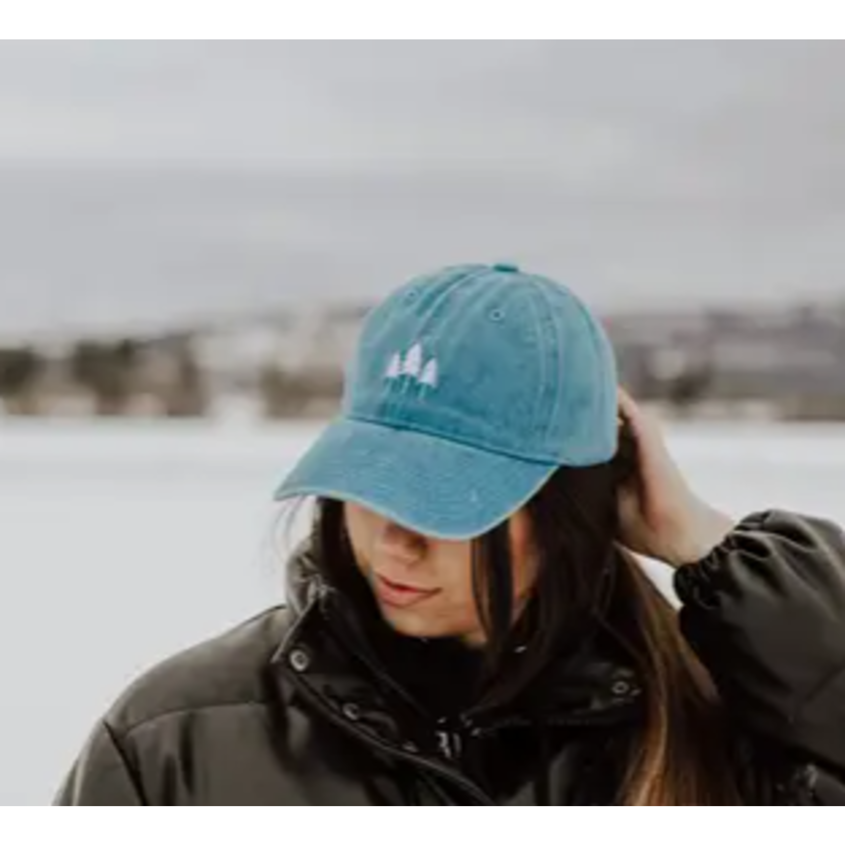 The Montana Scene TMS Three Trees Dad Hat Dark Teal