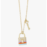 ZAD ZAD Locks of Love Gold Lock and Key Necklace