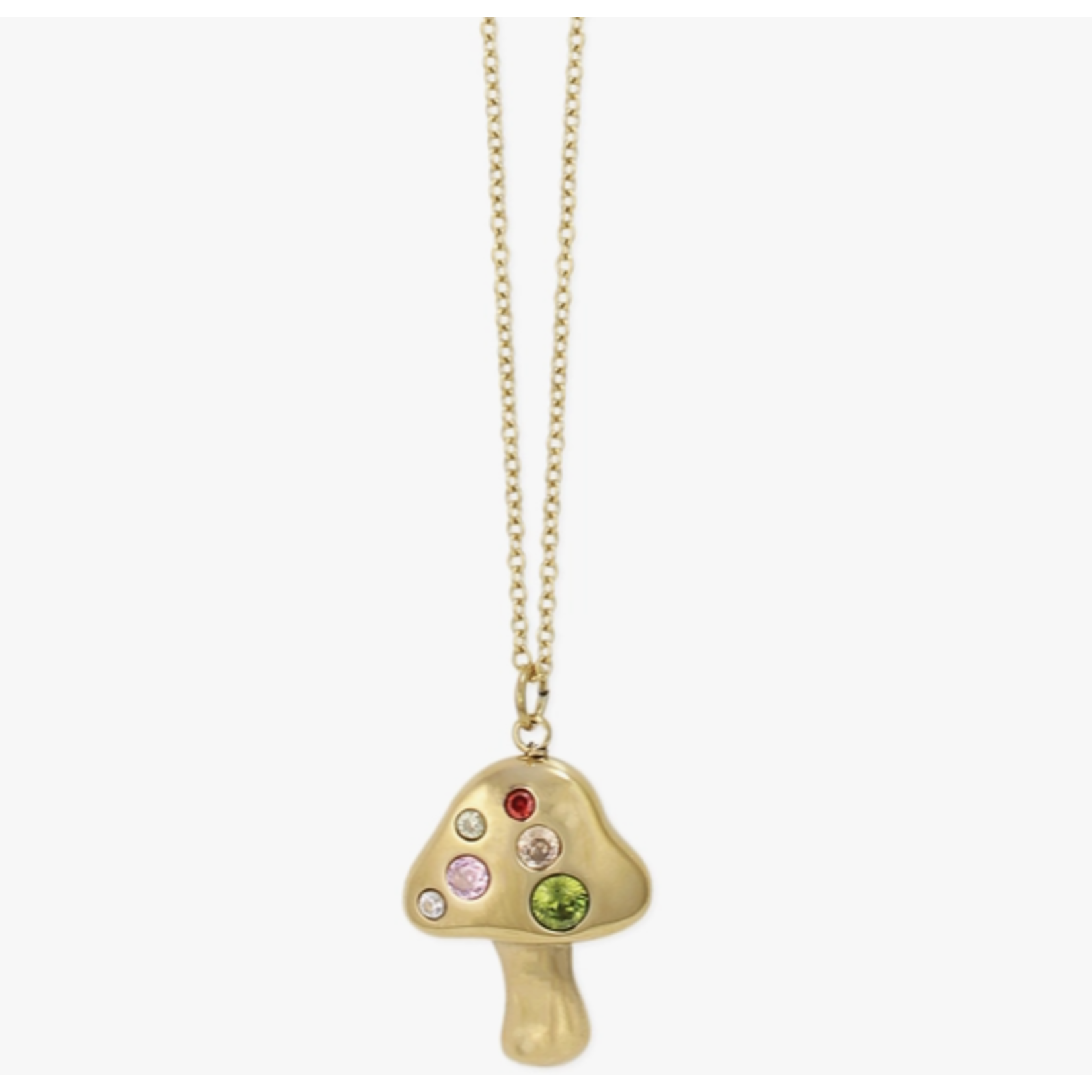 ZAD ZAD Shimmering Dew Gold Toadstool Necklace