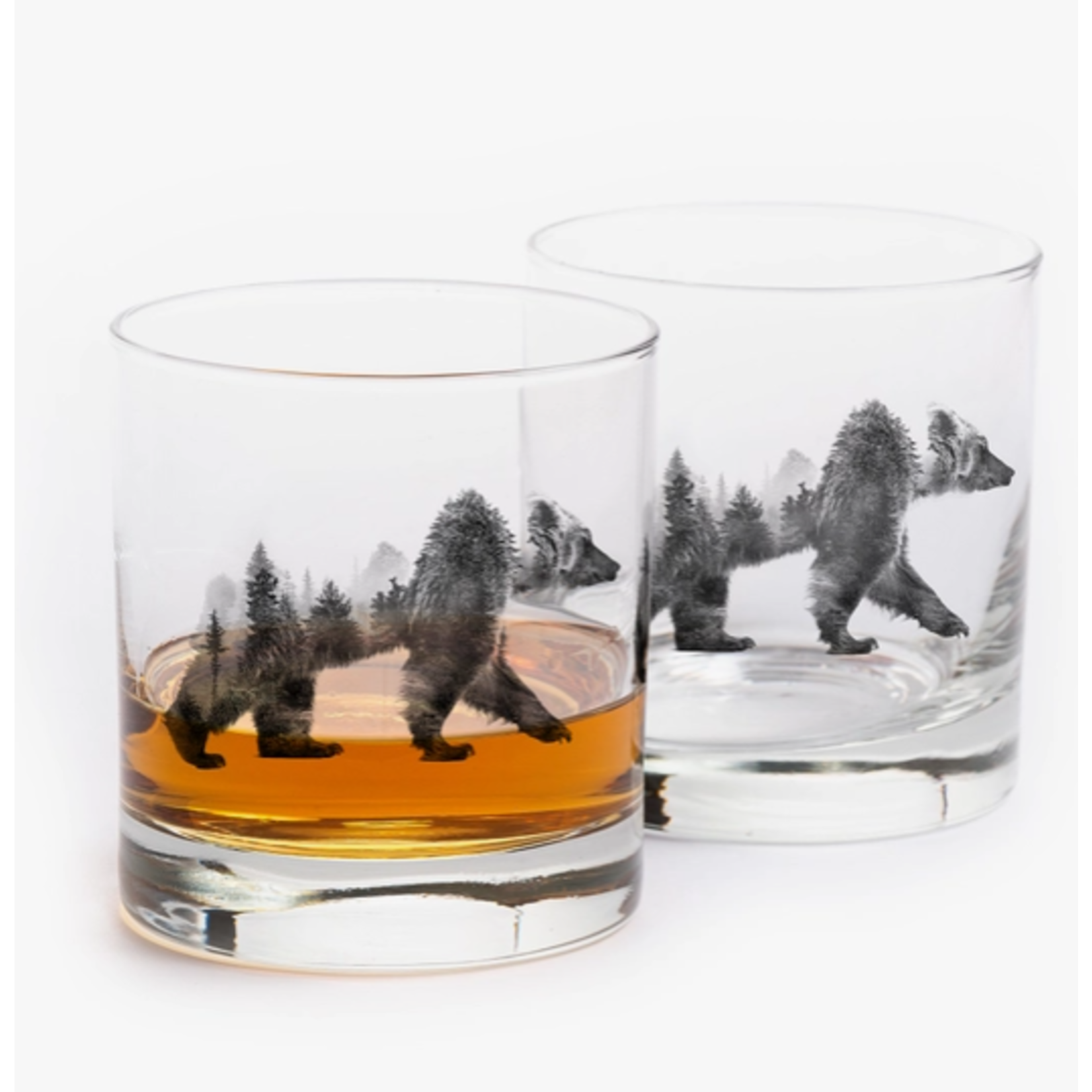 Black Lantern BL Double Exposure Bear Whiskey Glasses