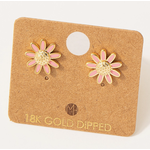 Fame Accessories F Mini Daisy Flower Studs Pink