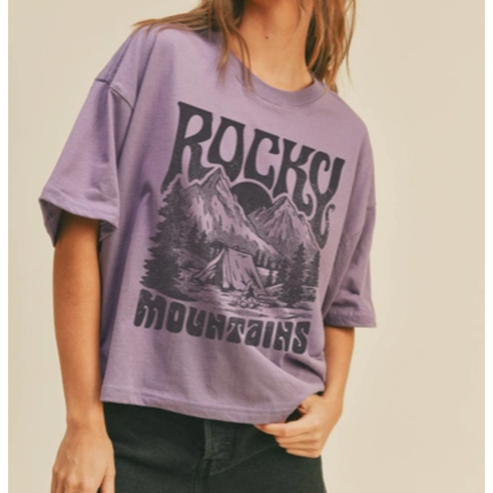 Honestee Honestee Rocky Mountain Long Crop T-Shirt