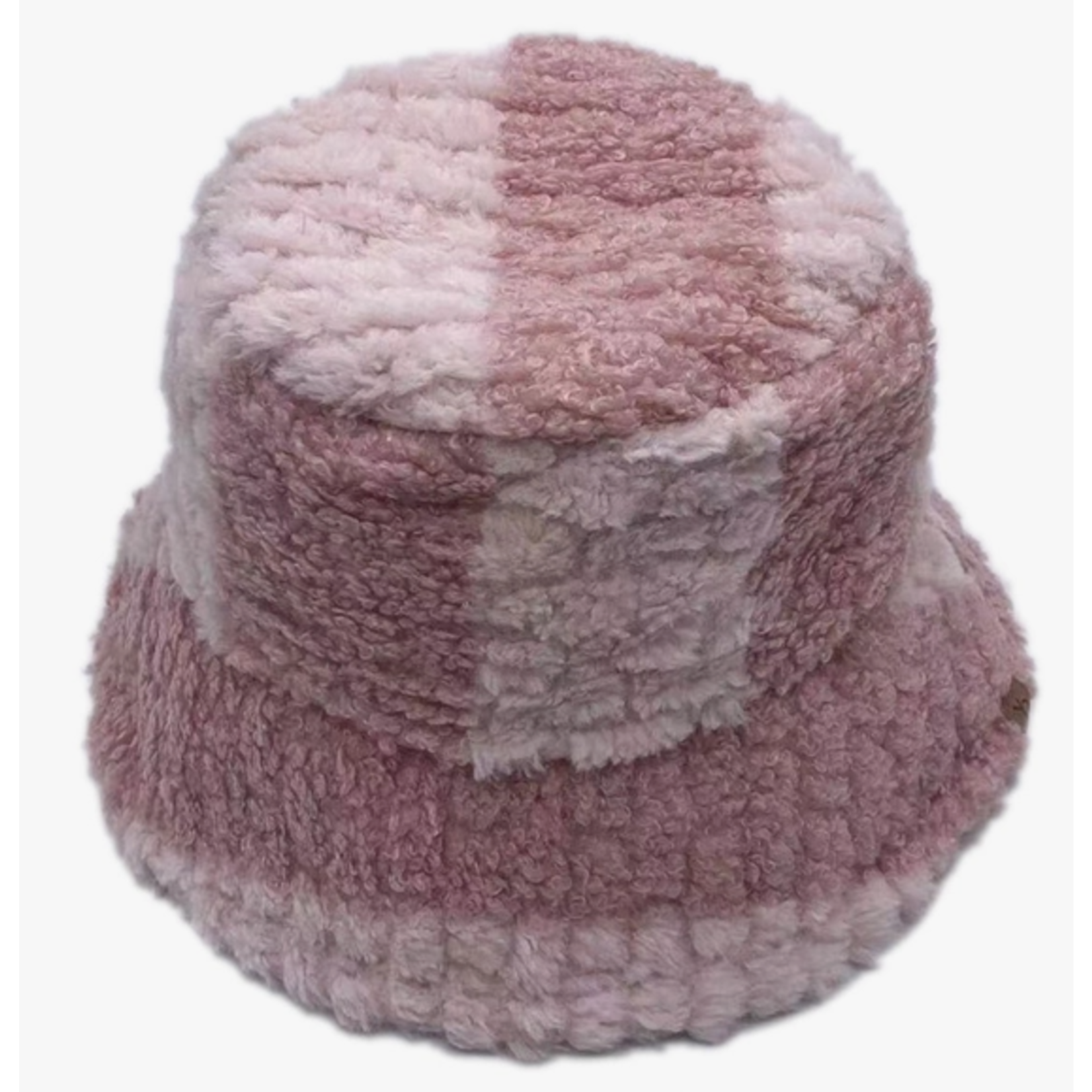Fashion City FC Winter Two Tone Pattern Sherpa Bucket Hat Pink