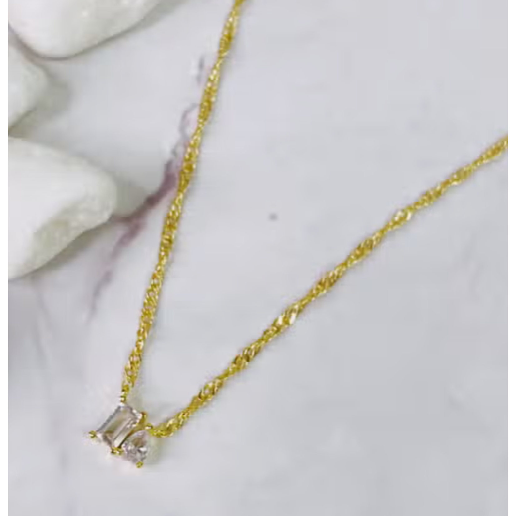 Ellison+Young E&Y Baguette Cut Stone Pendant Necklace