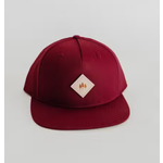 The Montana Scene Three Trees Leather Patch Snapback Red