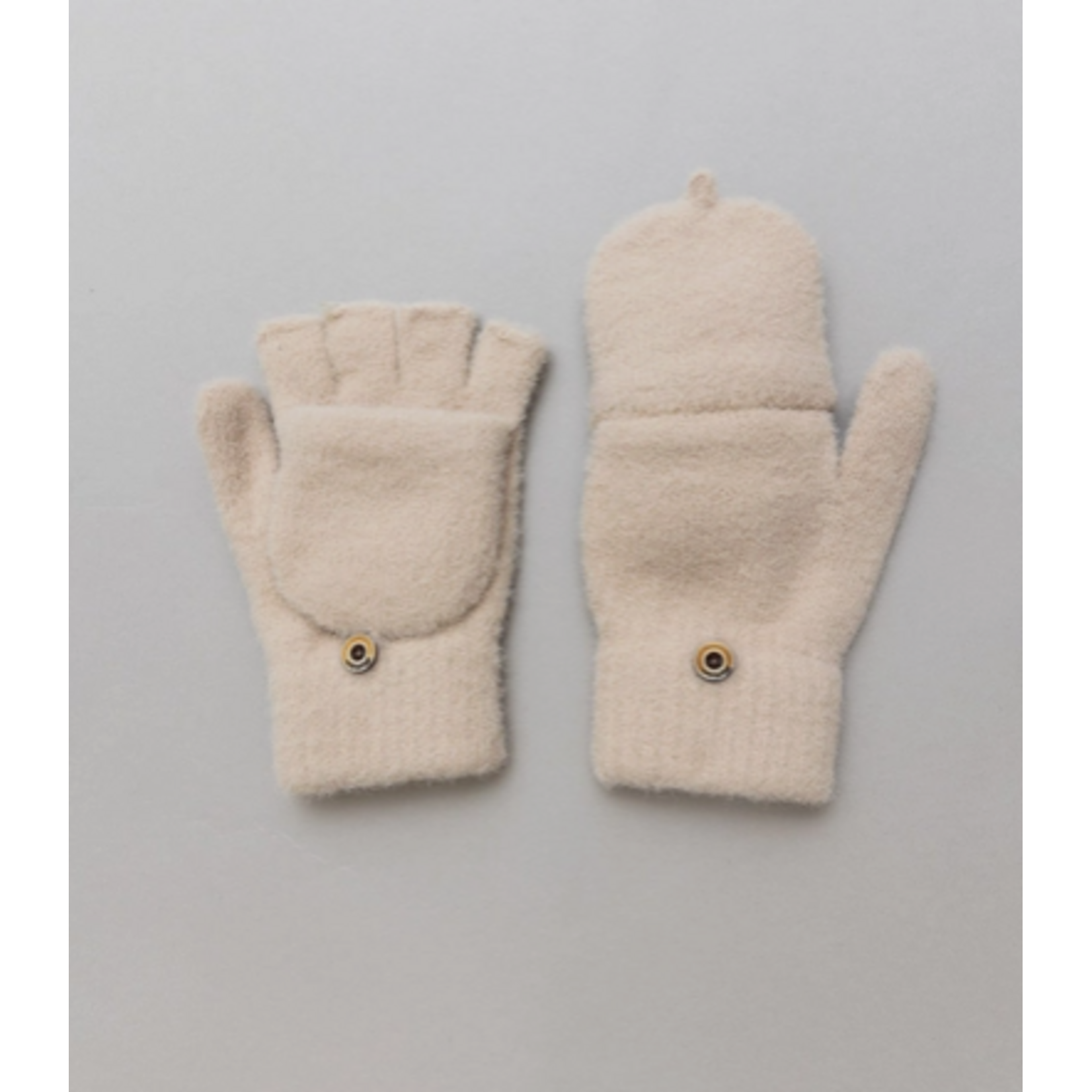 Leto Accessories Leto Cozy Knit Convertible Gloves Beige